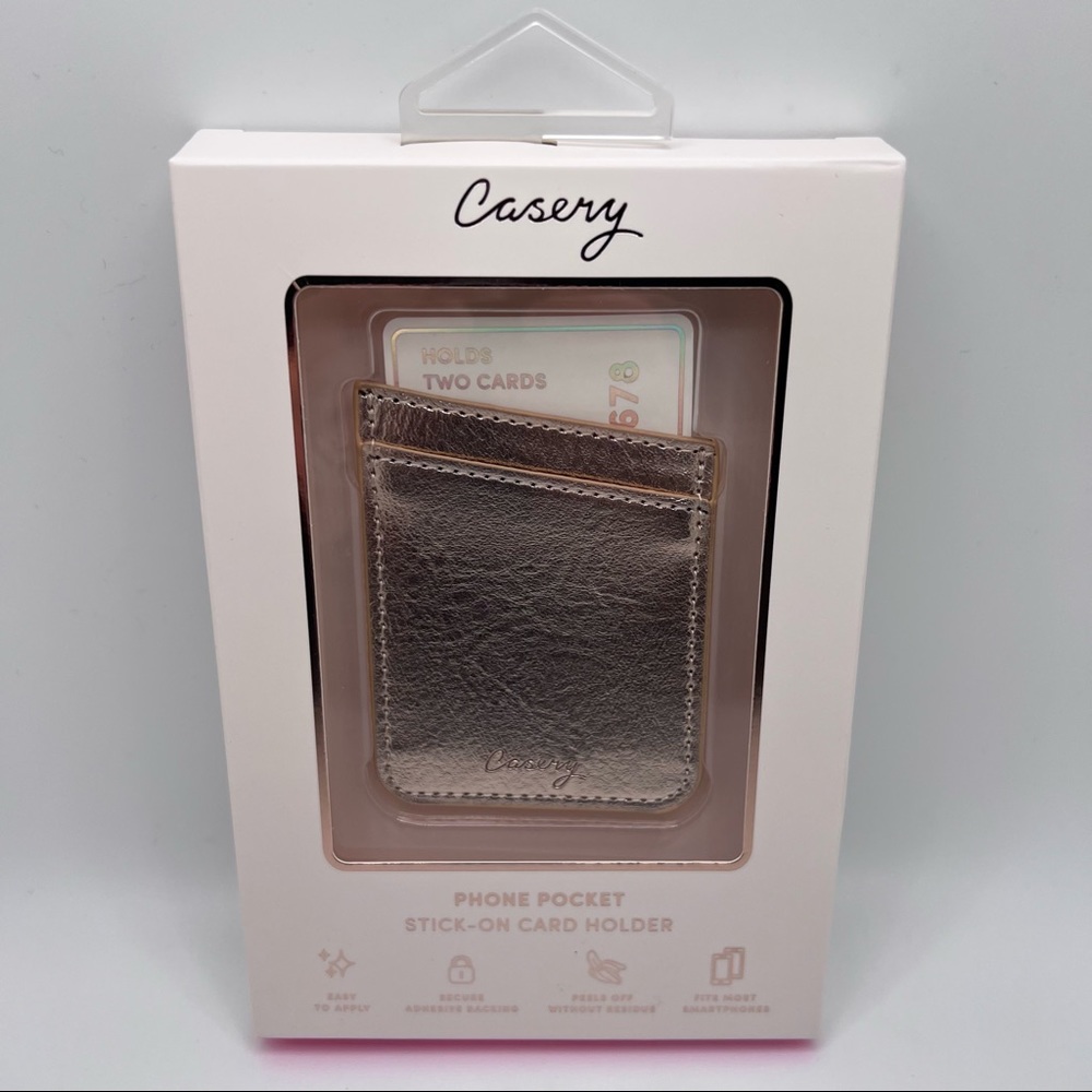 *Final Sale* Casery Rose Gold Stick On Card Case For Back Of Smart Phone